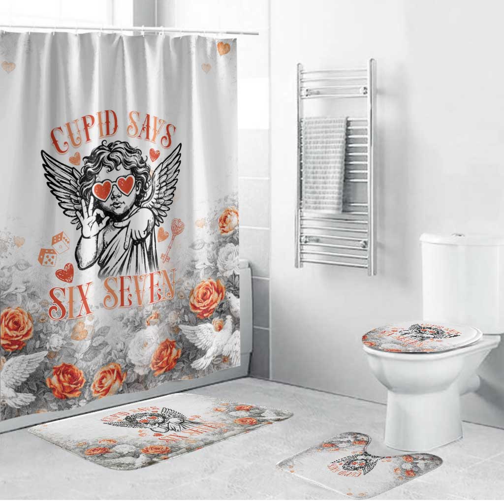 Funny Valentines Day Bathroom Set Cupid Says 67