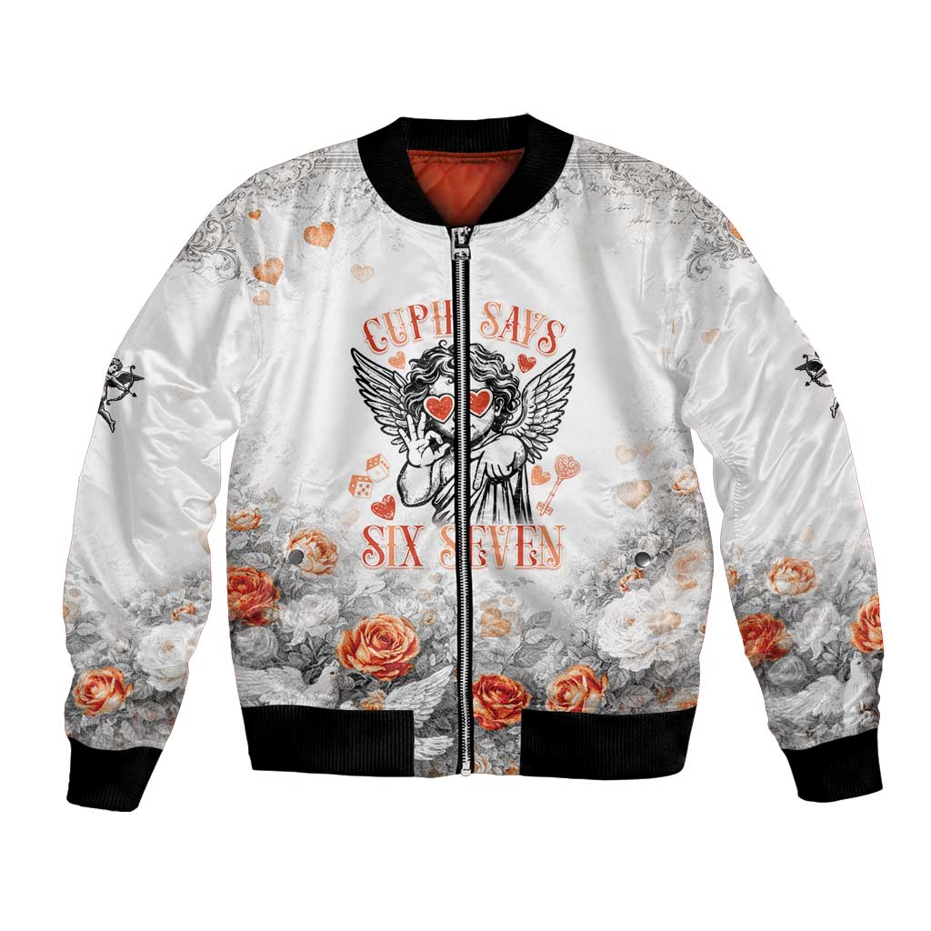 Funny Valentines Day Bomber Jacket Cupid Says 67