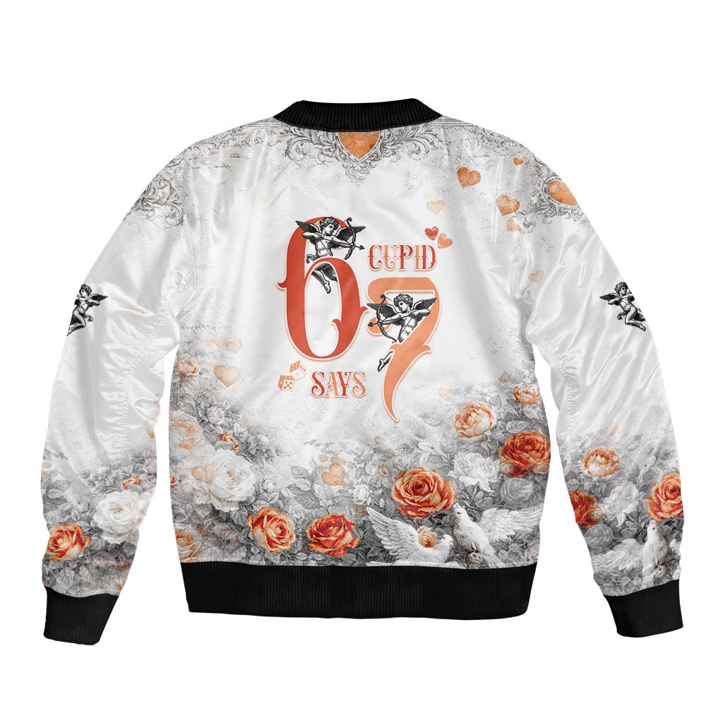 Funny Valentines Day Bomber Jacket Cupid Says 67