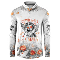 Funny Valentines Day Button Sweatshirt Cupid Says 67