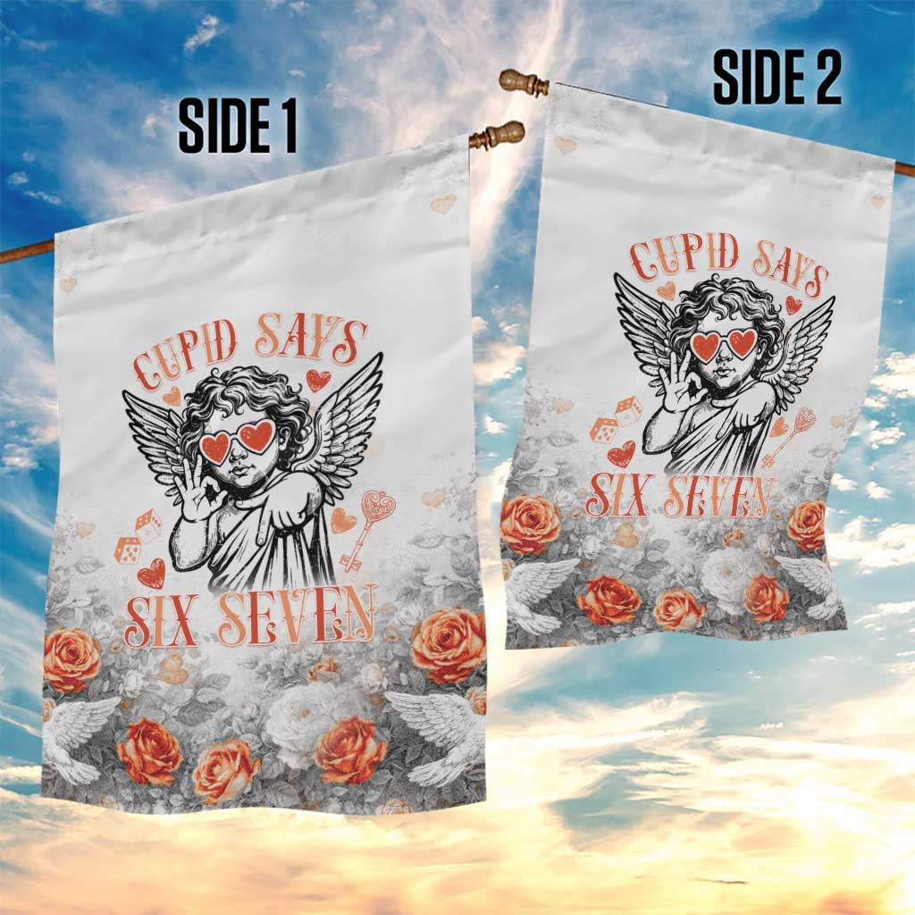 Funny Valentines Day Garden Flag Cupid Says 67