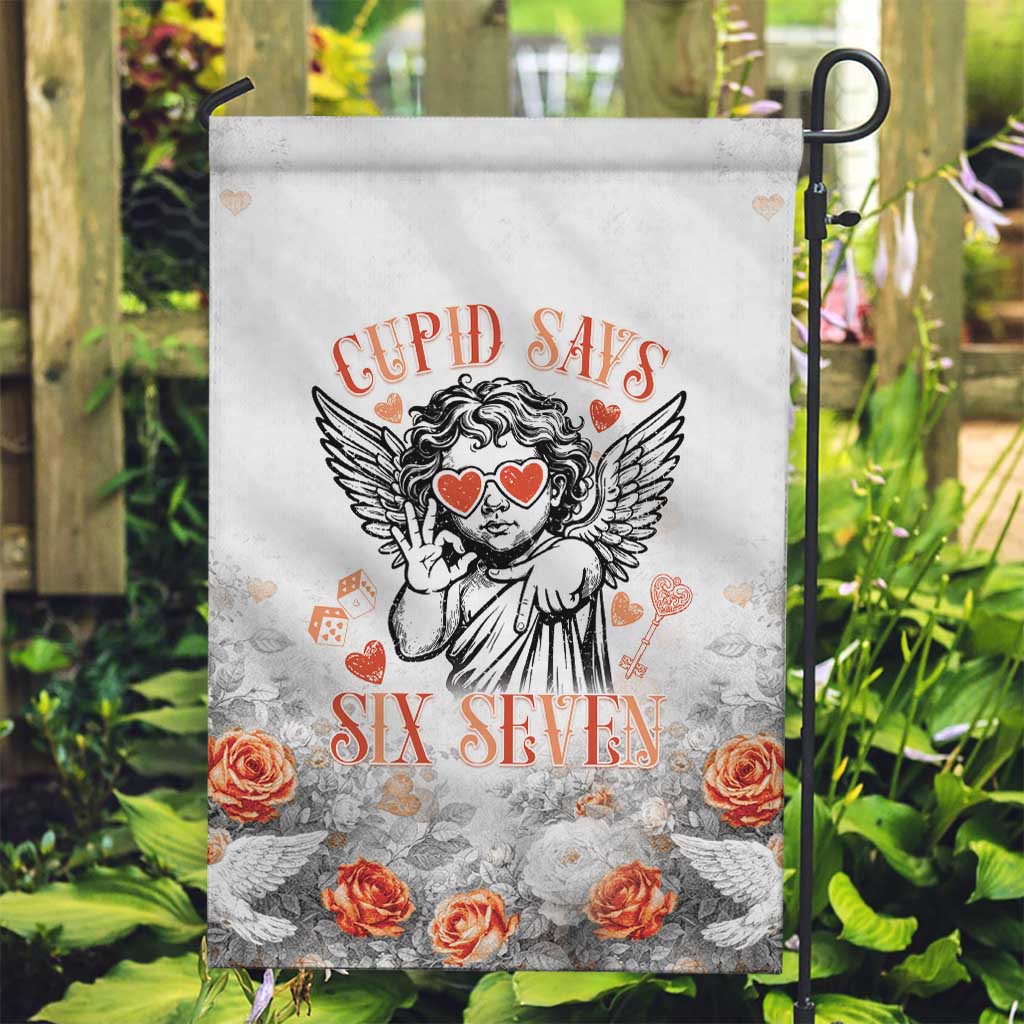 Funny Valentines Day Garden Flag Cupid Says 67