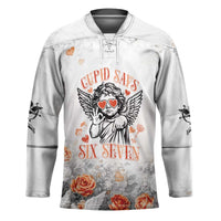 Funny Valentines Day Hockey Jersey Cupid Says 67