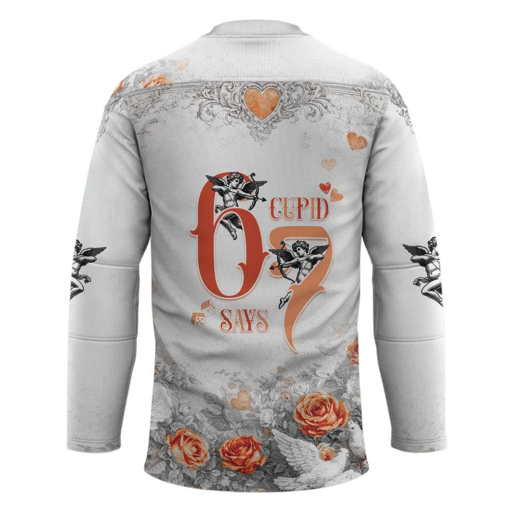 Funny Valentines Day Hockey Jersey Cupid Says 67