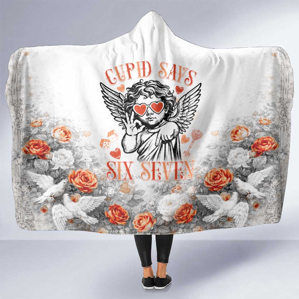 Funny Valentines Day Hooded Blanket Cupid Says 67