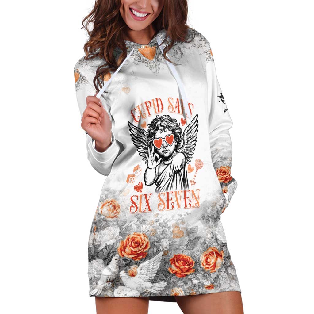 Funny Valentines Day Hoodie Dress Cupid Says 67
