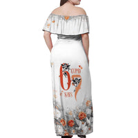 Funny Valentines Day Off Shoulder Maxi Dress Cupid Says 67