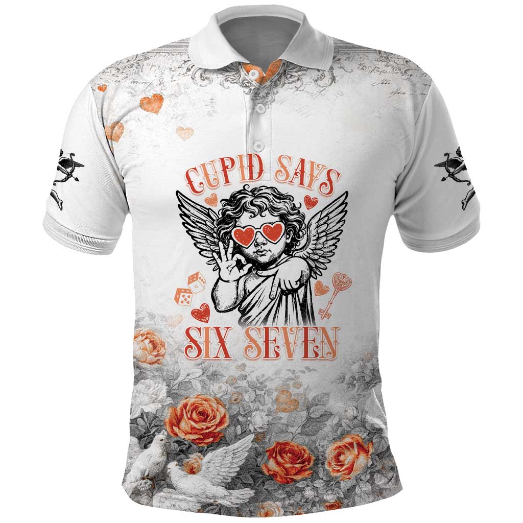 Funny Valentines Day Polo Shirt Cupid Says 67