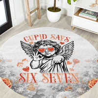 Funny Valentines Day Round Carpet Cupid Says 67