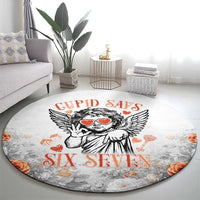 Funny Valentines Day Round Carpet Cupid Says 67