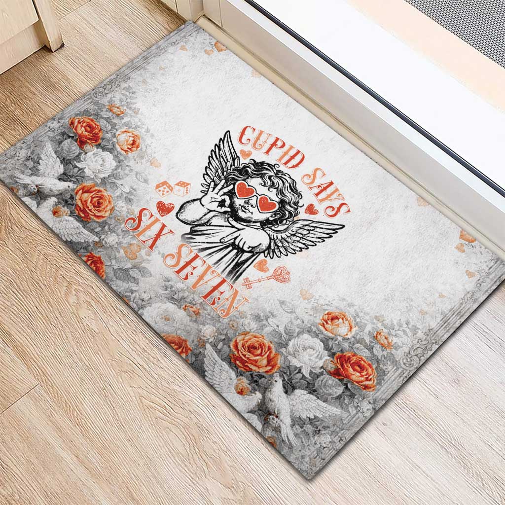 Funny Valentines Day Rubber Doormat Cupid Says 67
