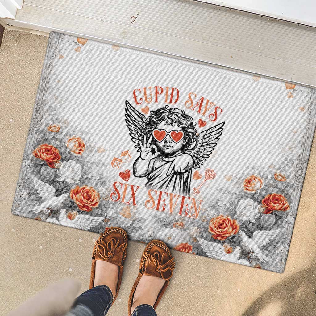 Funny Valentines Day Rubber Doormat Cupid Says 67