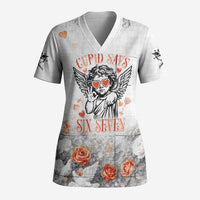 Funny Valentines Day Scrub Top Cupid Says 67