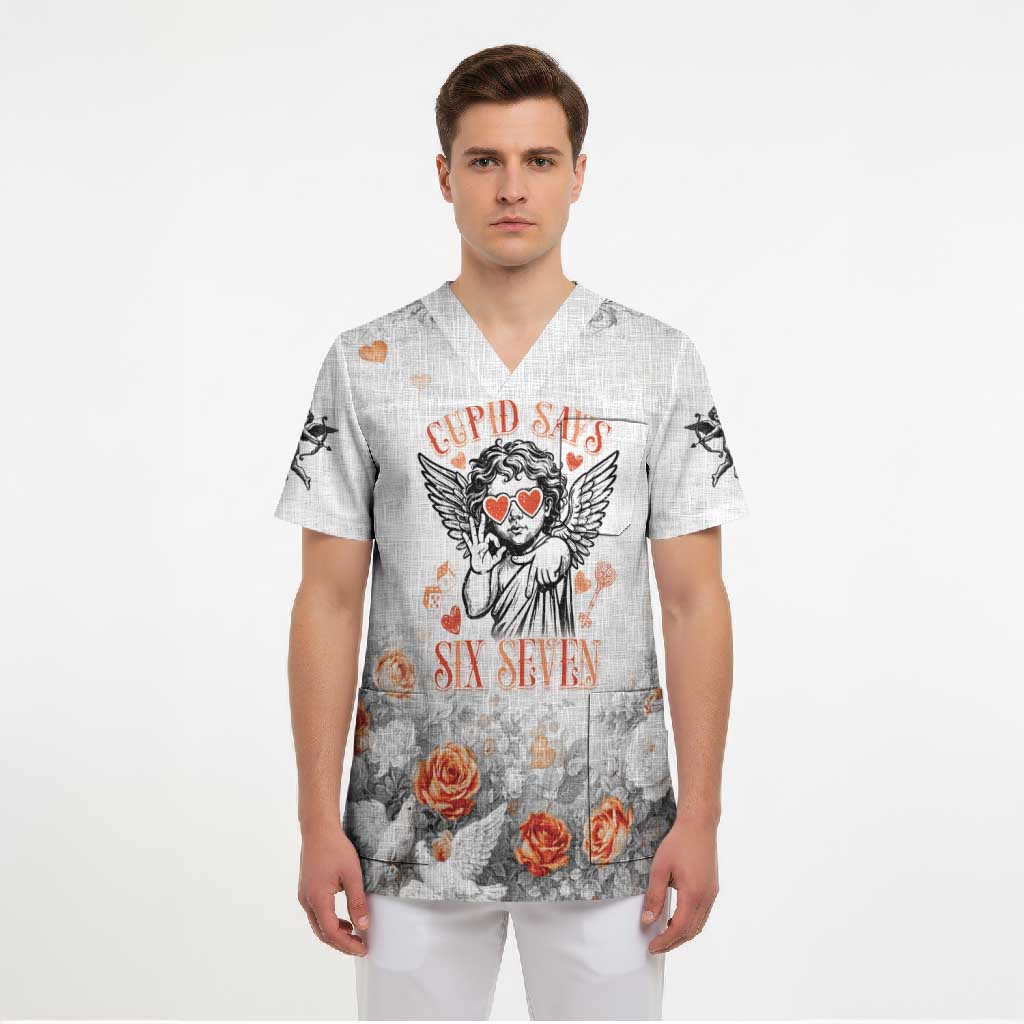 Funny Valentines Day Scrub Top Cupid Says 67