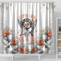 Funny Valentines Day Shower Curtain Cupid Says 67