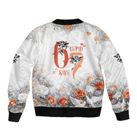 Funny Valentines Day Sleeve Zip Bomber Jacket Cupid Says 67
