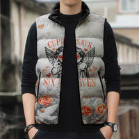 Funny Valentines Day Sleeveless Puffer Jacket Cupid Says 67