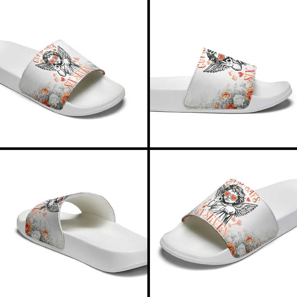 Funny Valentines Day Slide Sandals Cupid Says 67
