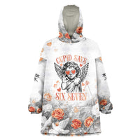 Funny Valentines Day Wearable Blanket Hoodie Cupid Says 67