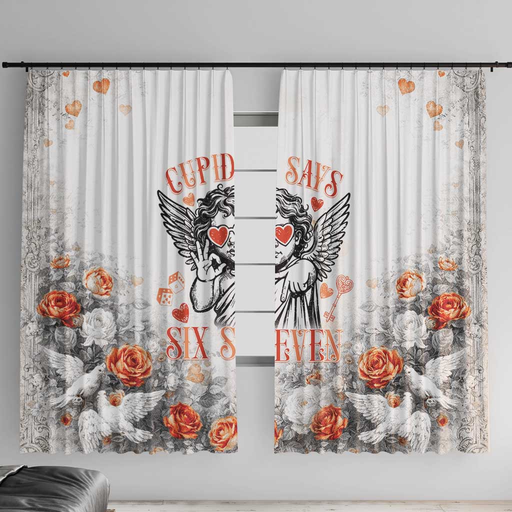 Funny Valentines Day Window Curtain Cupid Says 67