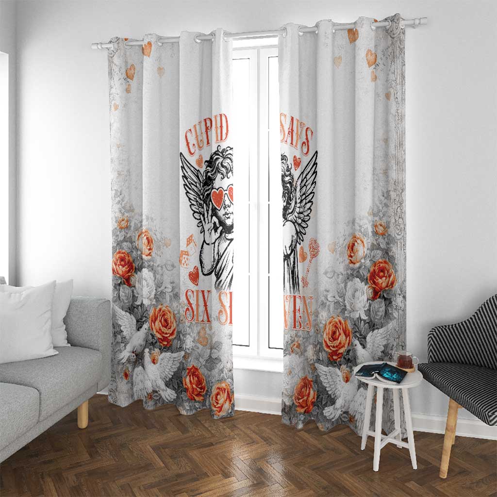 Funny Valentines Day Window Curtain Cupid Says 67