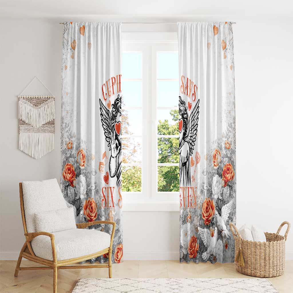 Funny Valentines Day Window Curtain Cupid Says 67