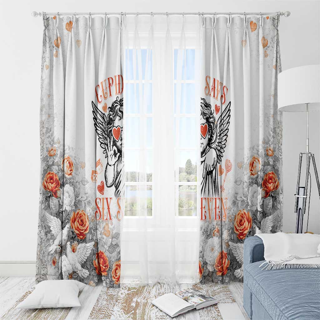 Funny Valentines Day Window Curtain Cupid Says 67