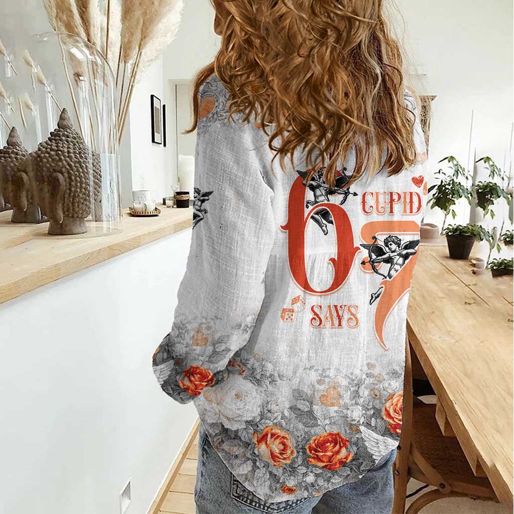 Funny Valentines Day Women Casual Shirt Cupid Says 67