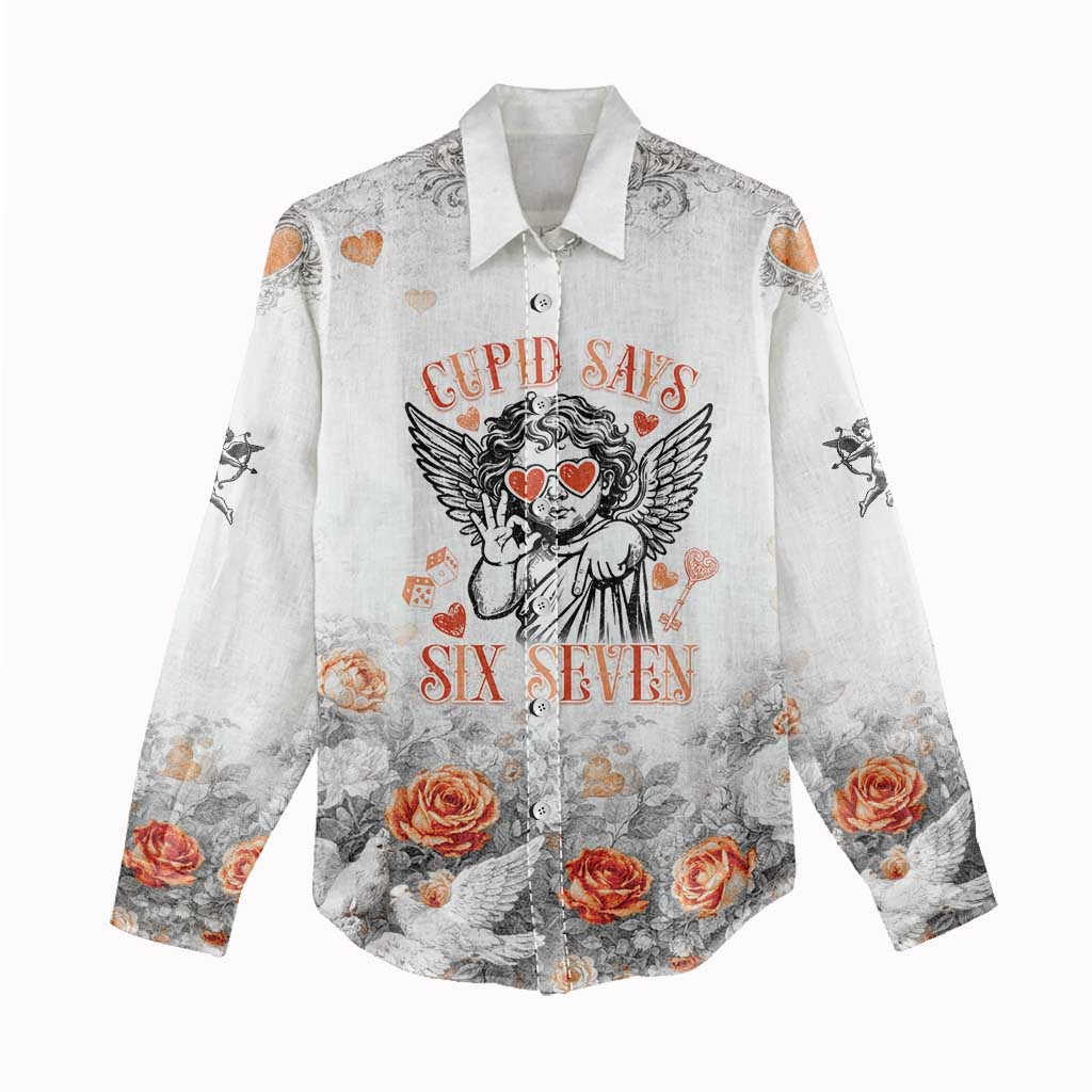 Funny Valentines Day Women Casual Shirt Cupid Says 67