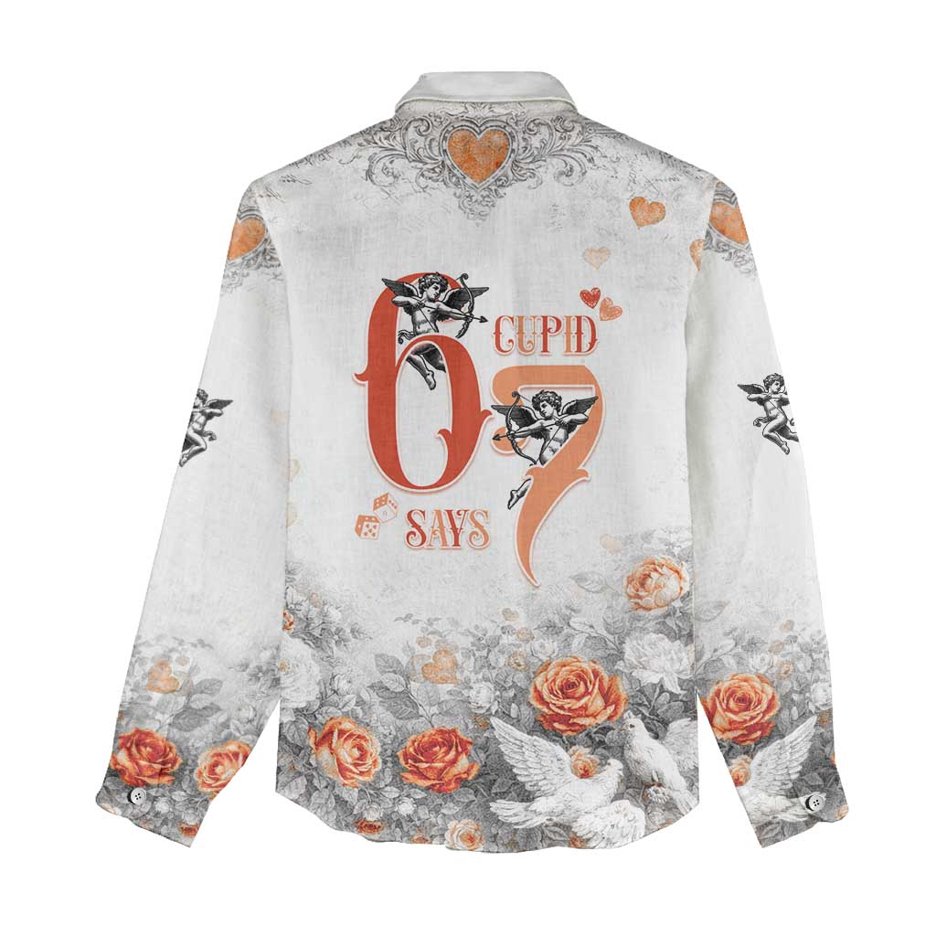 Funny Valentines Day Women Casual Shirt Cupid Says 67