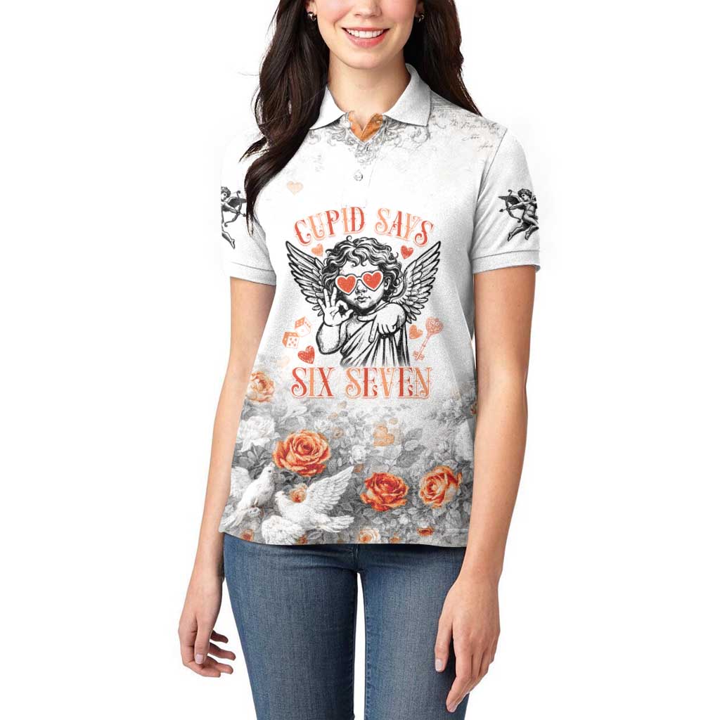 Funny Valentines Day Women Polo Shirt Cupid Says 67