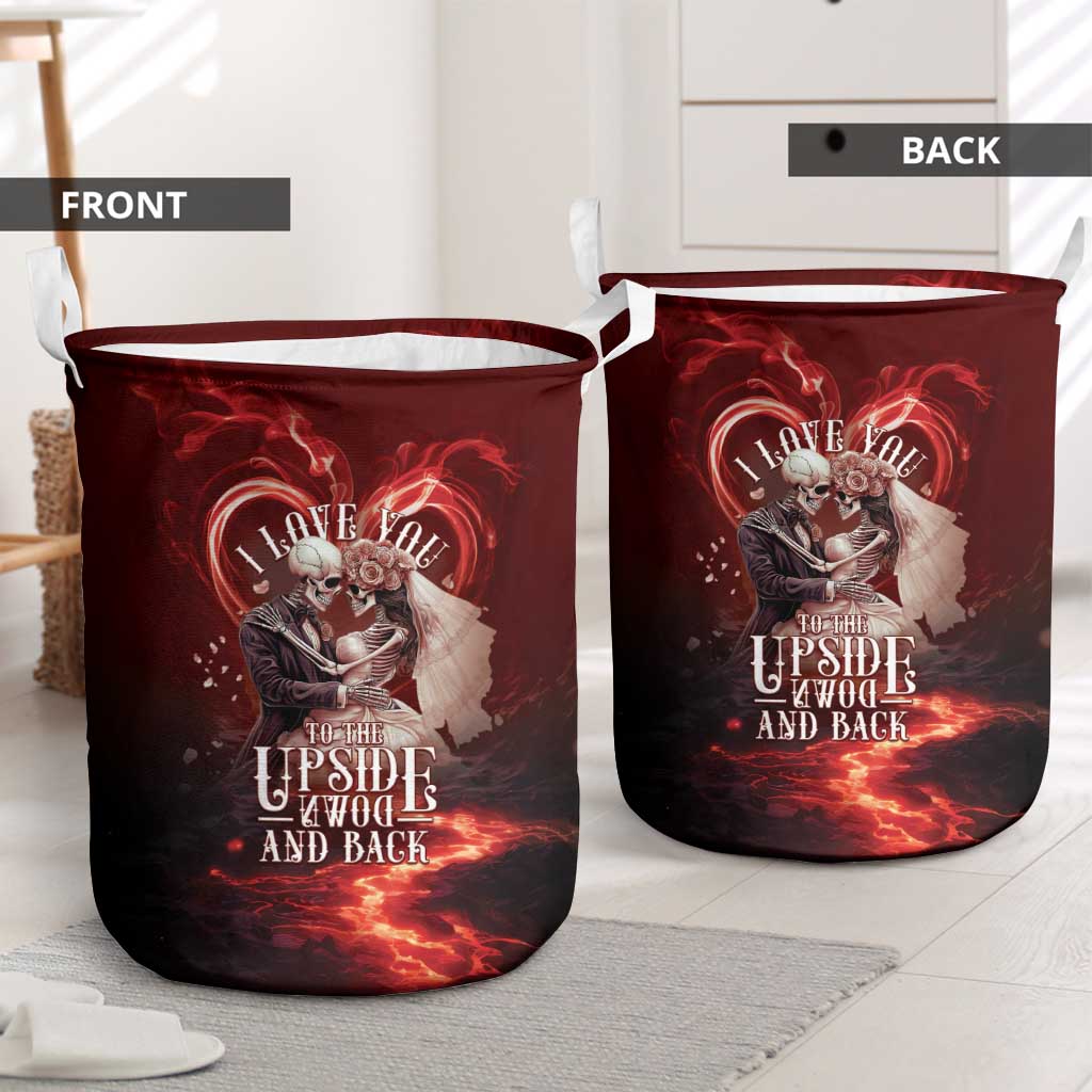 Skull Valentines Day Laundry Basket I Love You To The Upside Down And Back