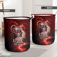 Skull Valentines Day Laundry Basket I Love You To The Upside Down And Back