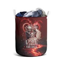 Skull Valentines Day Laundry Basket I Love You To The Upside Down And Back