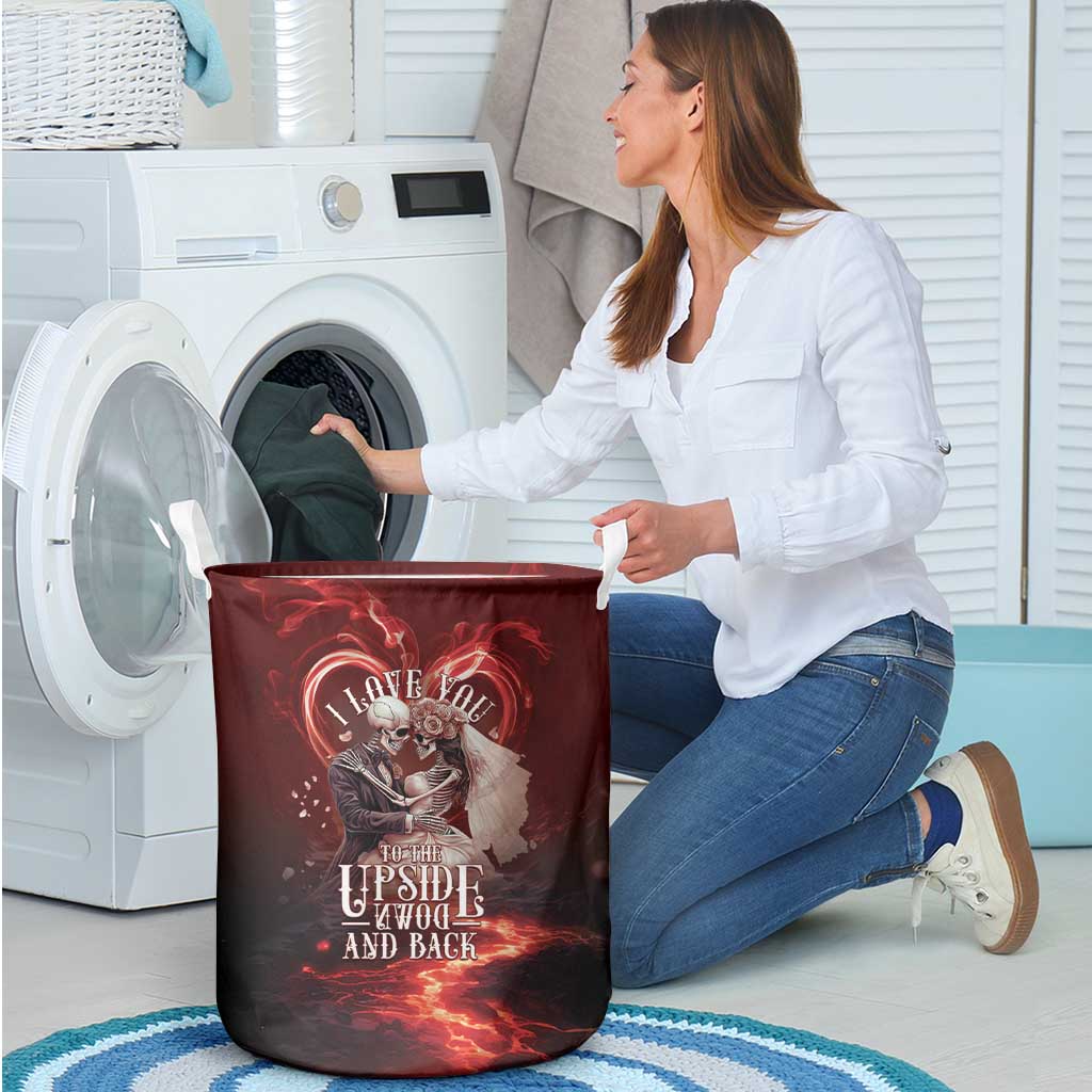 Skull Valentines Day Laundry Basket I Love You To The Upside Down And Back