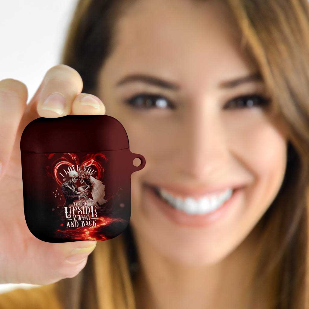 Skull Valentines Day AirPods Case I Love You To The Upside Down And Back
