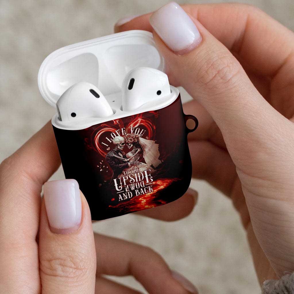 Skull Valentines Day AirPods Case I Love You To The Upside Down And Back