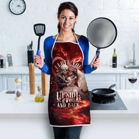 Skull Valentines Day Apron I Love You To The Upside Down And Back