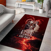 Skull Valentines Day Area Rug I Love You To The Upside Down And Back