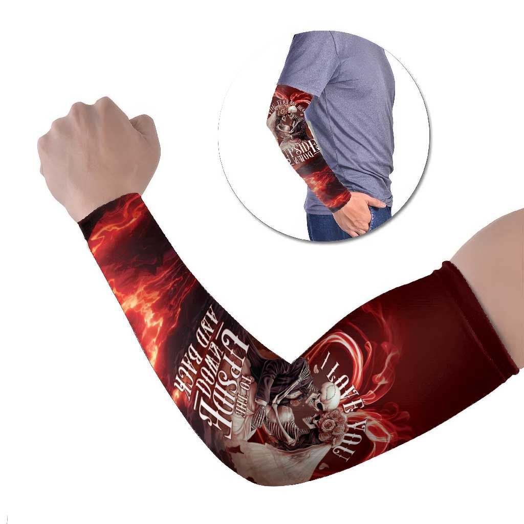 Skull Valentines Day Arm Sleeves I Love You To The Upside Down And Back