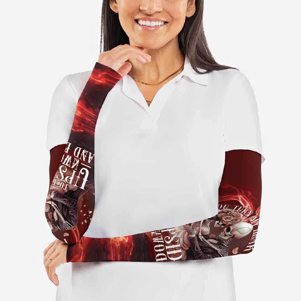 Skull Valentines Day Arm Sleeves I Love You To The Upside Down And Back