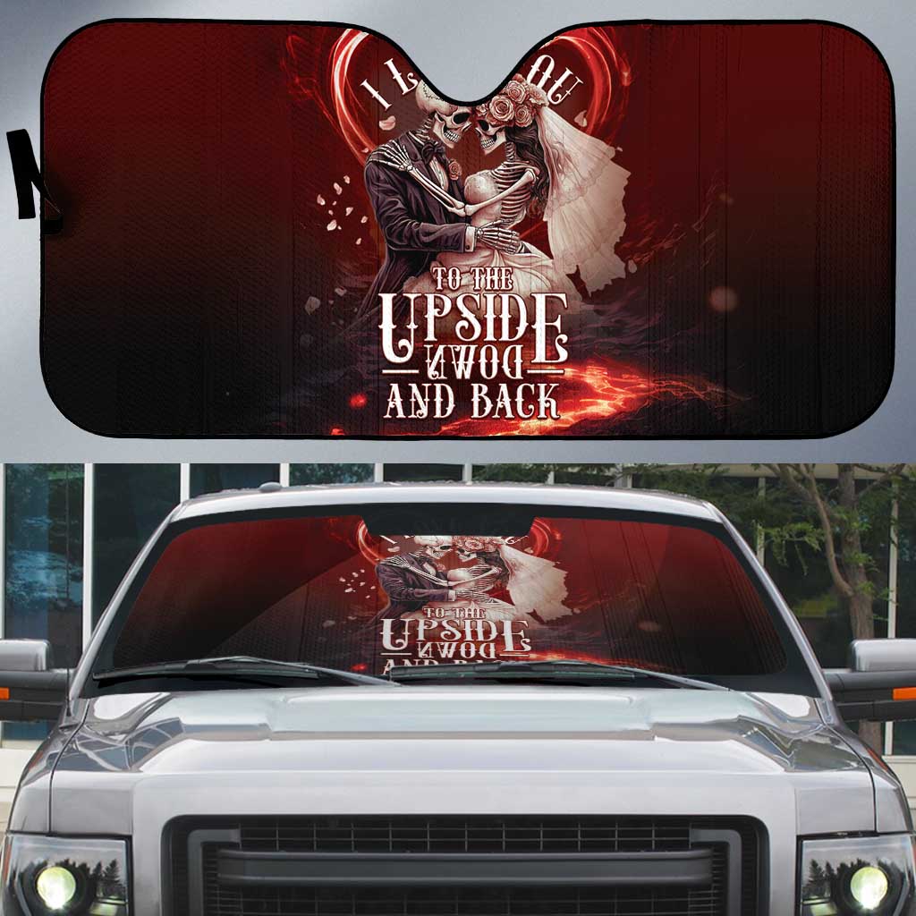 Skull Valentines Day Auto Sun Shade I Love You To The Upside Down And Back