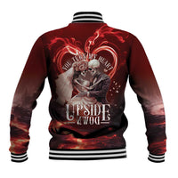 Skull Valentines Day Baseball Jacket I Love You To The Upside Down And Back