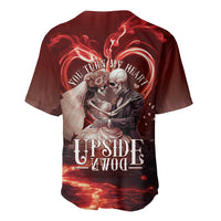 Skull Valentines Day Baseball Jersey I Love You To The Upside Down And Back