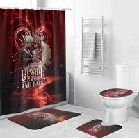 Skull Valentines Day Bathroom Set I Love You To The Upside Down And Back