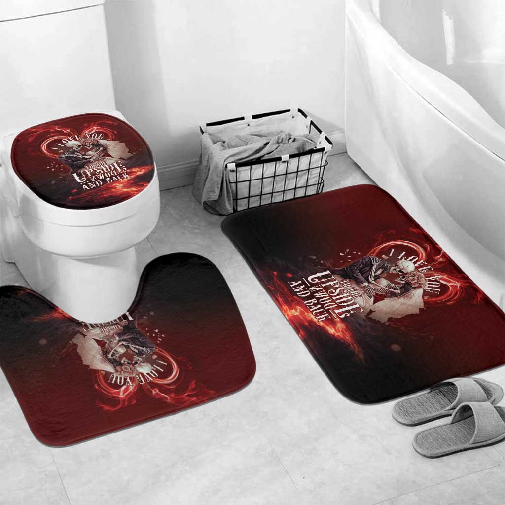 Skull Valentines Day Bathroom Set I Love You To The Upside Down And Back