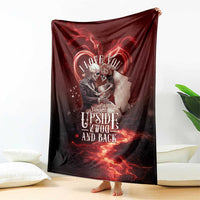 Skull Valentines Day Blanket I Love You To The Upside Down And Back
