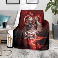 Skull Valentines Day Blanket I Love You To The Upside Down And Back