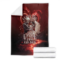 Skull Valentines Day Blanket I Love You To The Upside Down And Back