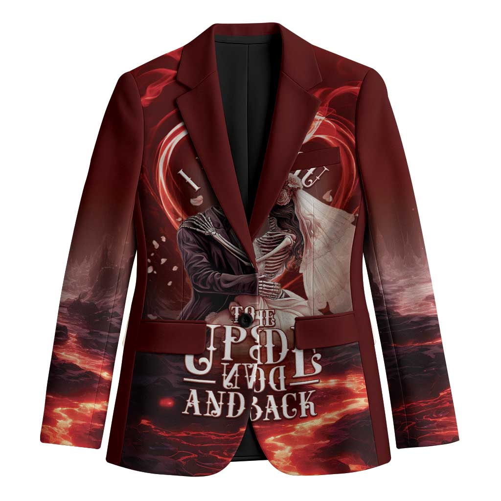 Skull Valentines Day Blazer I Love You To The Upside Down And Back